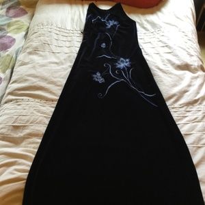 Navy Blue Reggio Velvet Dress